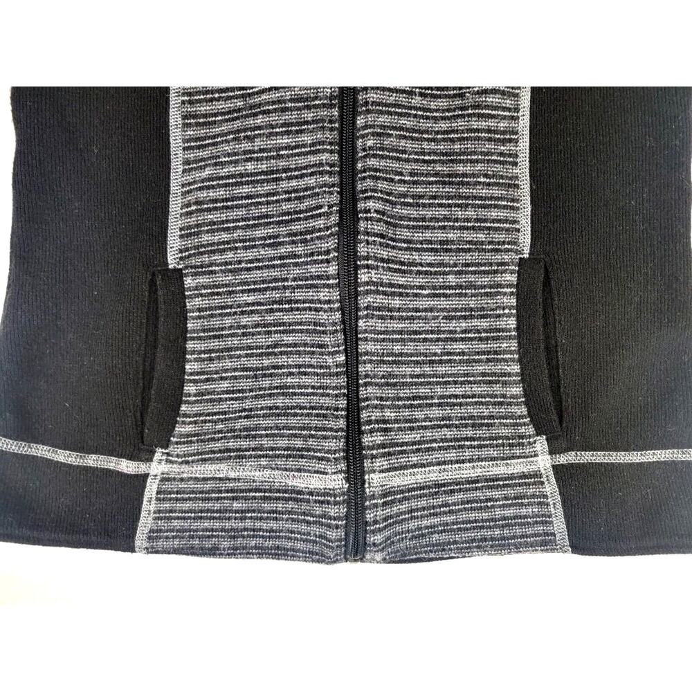 KUHL Chianti Wool Blend Fleece Jacket XS Hooded Hiking Outdoor Black Gray - Picture 5 of 9